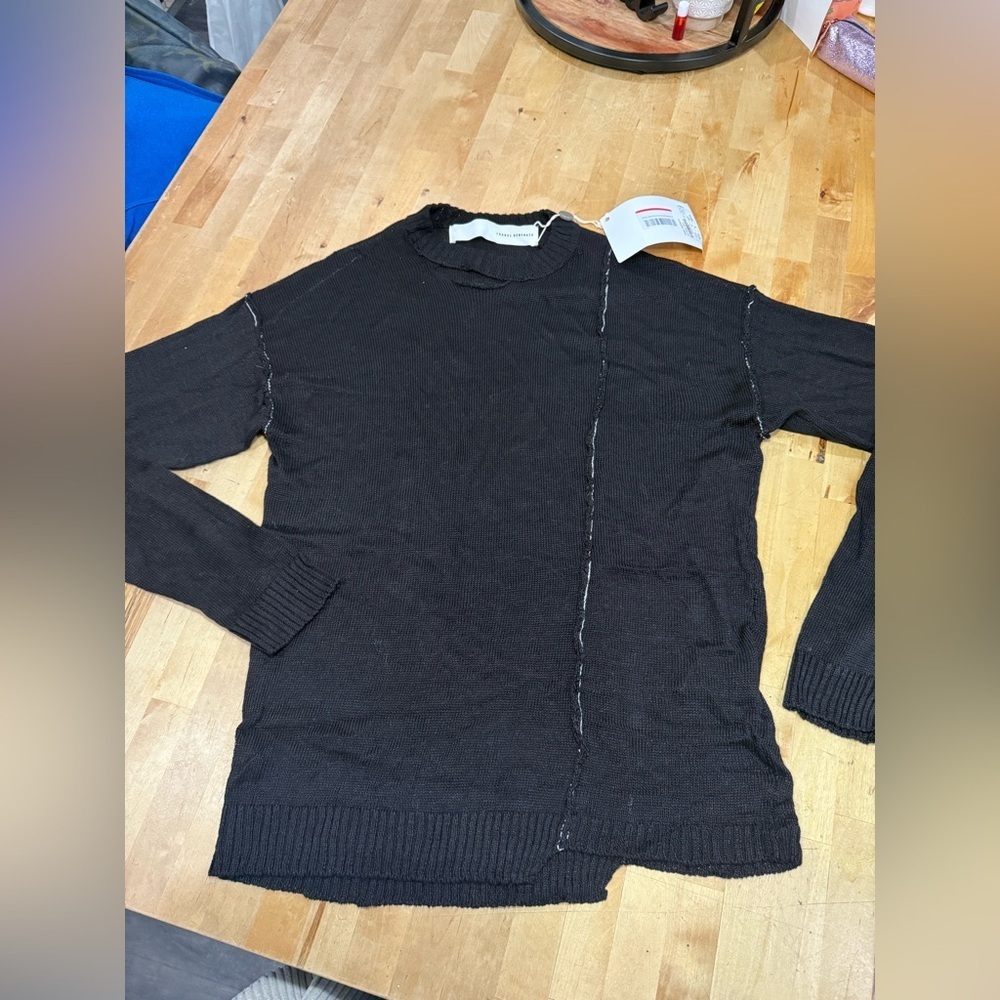 Isabel Benenato Black Crewneck Sweater